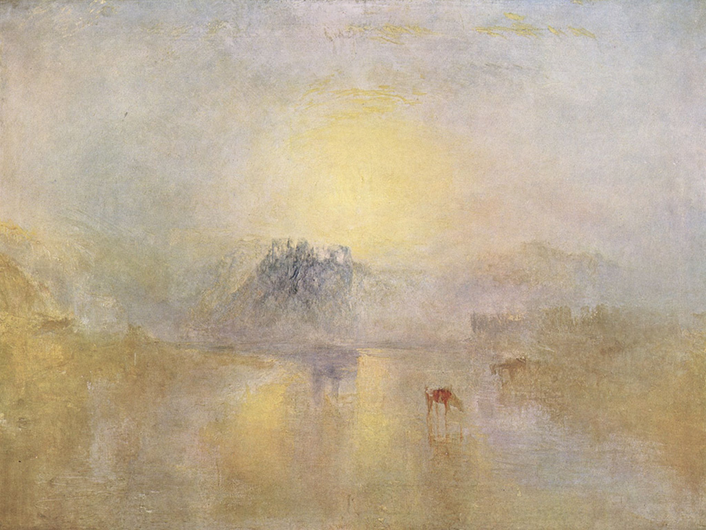 c1845 Norham Castle, Sunrise oil on canvas 908 x 1219 mm Turner Bequest N01981