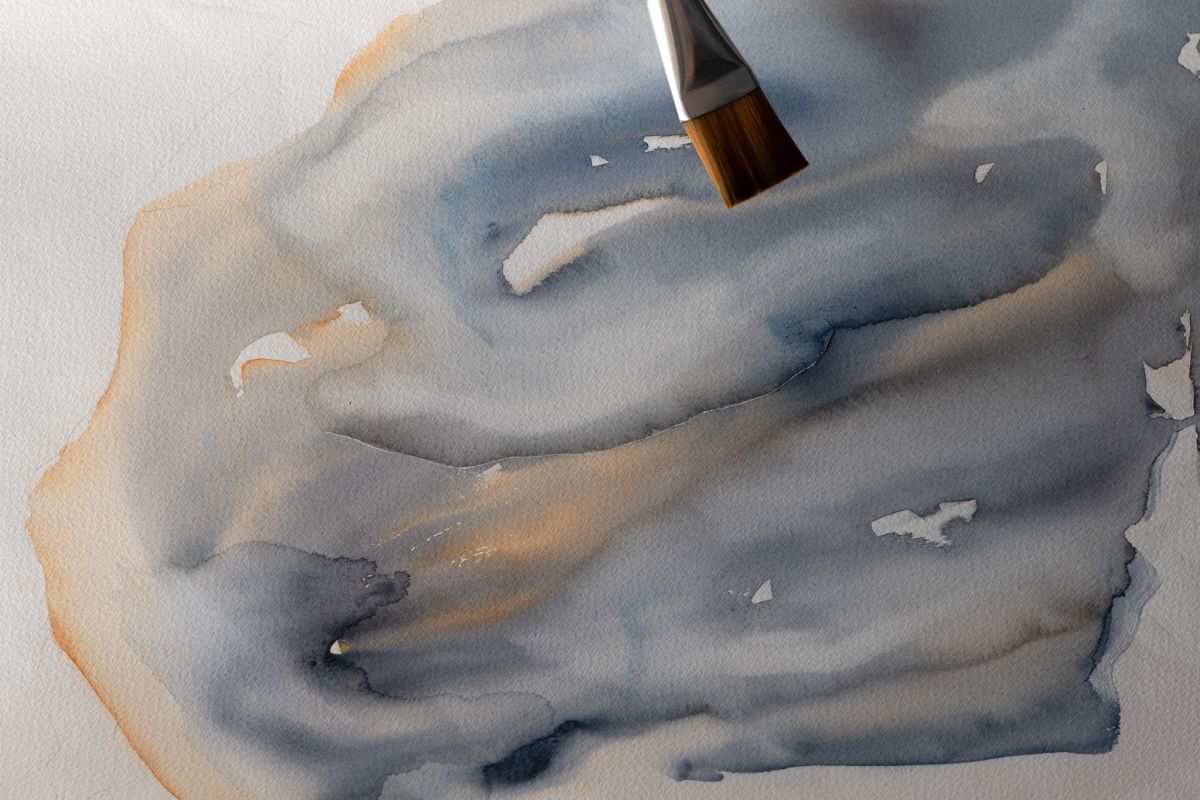 We start with a watercolour painting