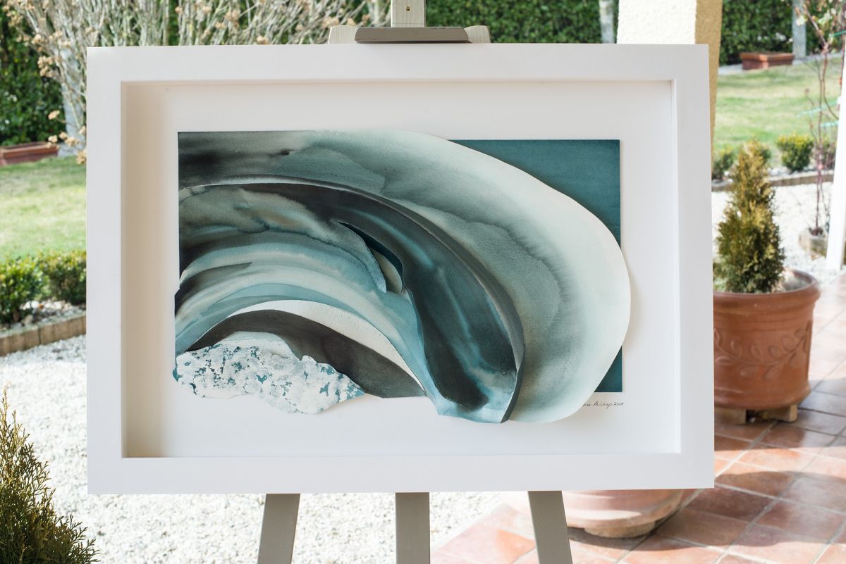 The frame is finished for this painting "Ice Cave"