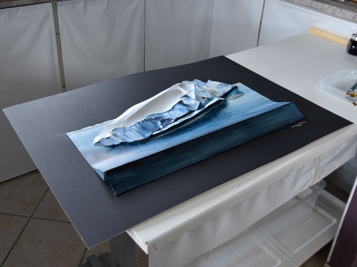 The work in progress of Antarctic A68 "trillion-tonne" Painting