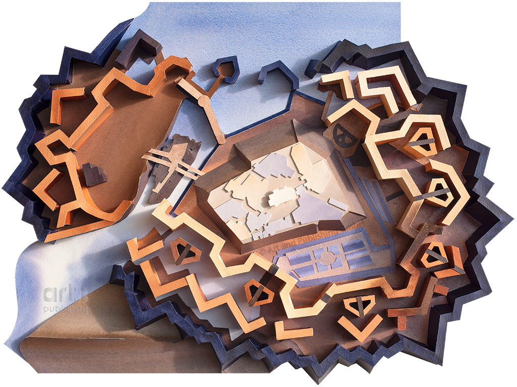 Geneva Ramparts - Inspired by 19th C Plan of 16thC Ramparts - 60x80x6.5cm