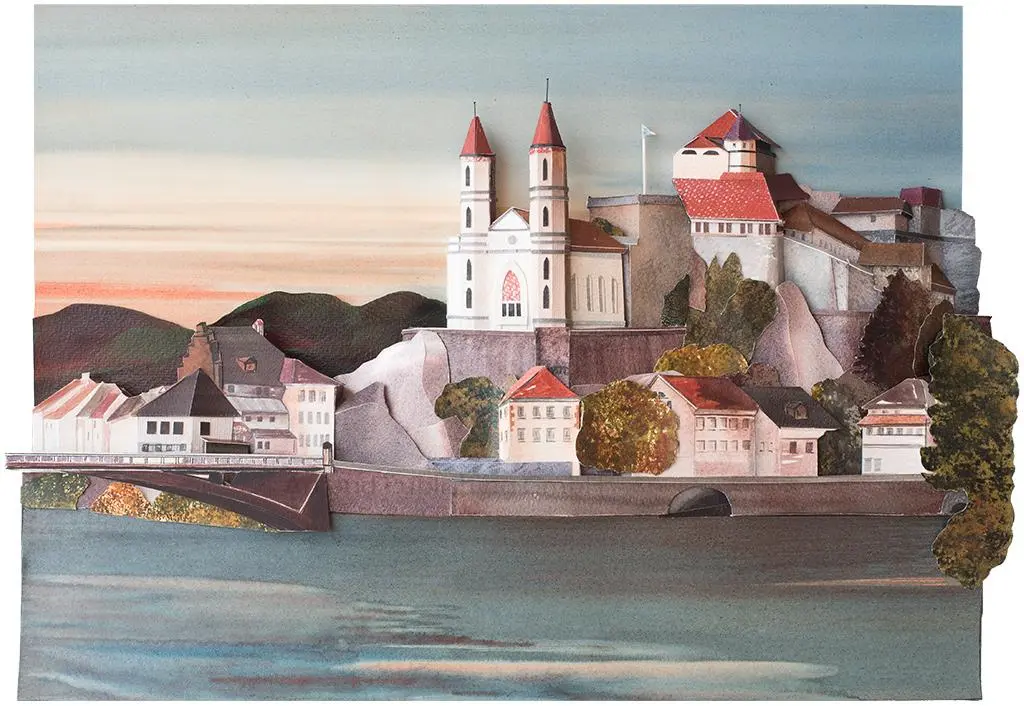 Aarburg Church, Citadel, Bridge and Whirlpool on 24 Nov 2016 - 60x80x8..jpg