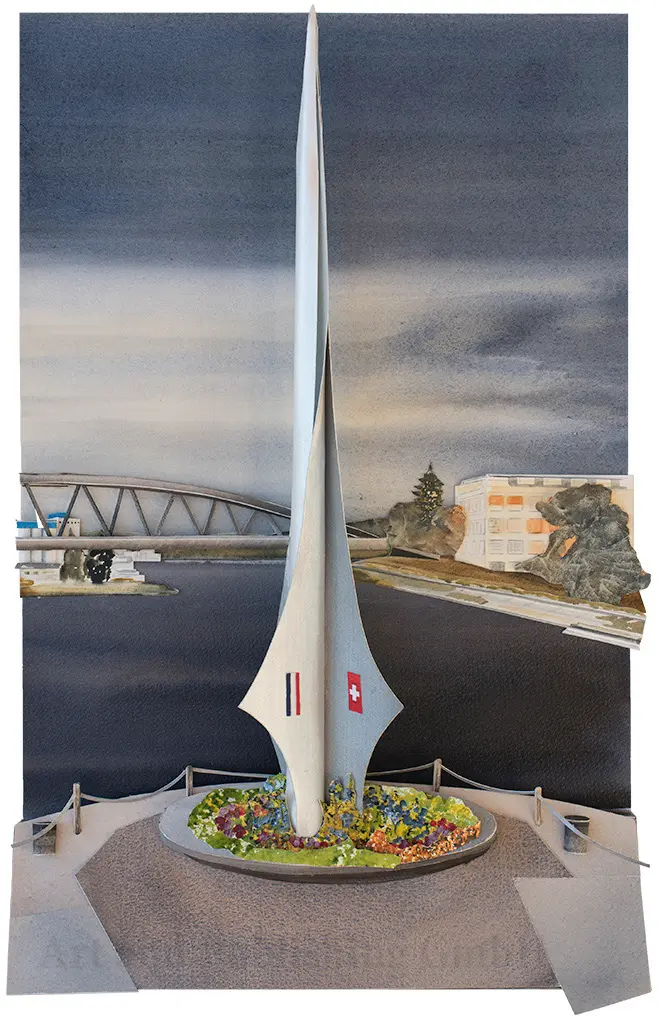 Dreiländereck Basel - 70x50x6