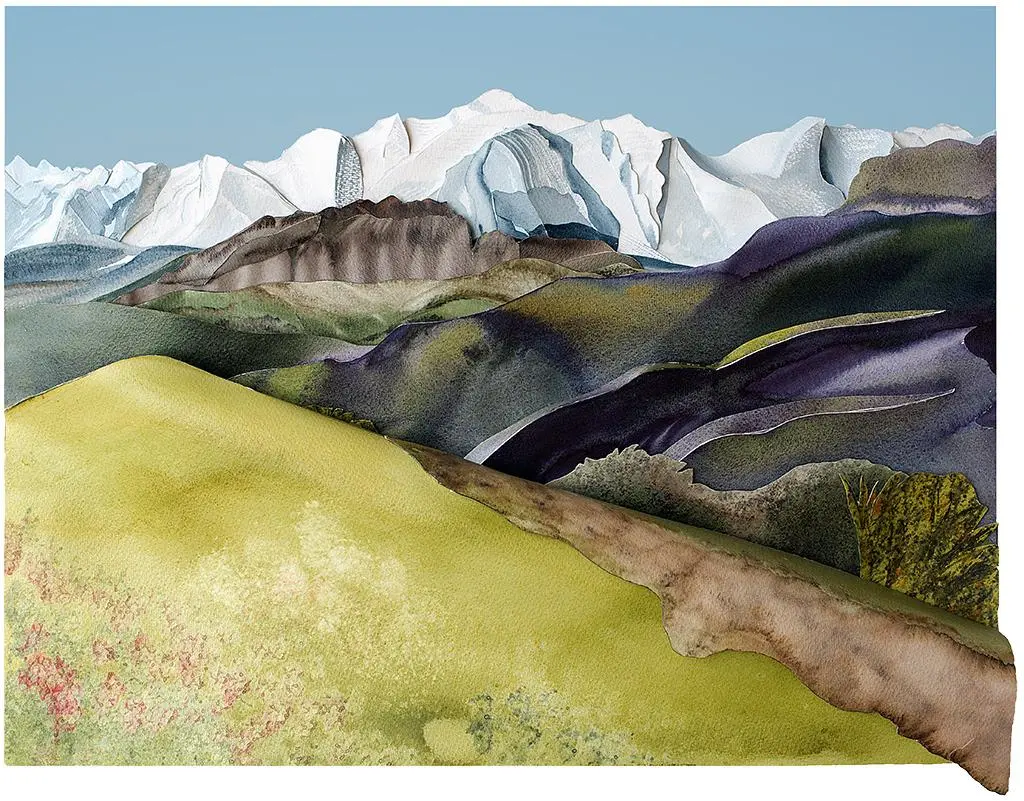 Mont Blanc and the Chaîne des Fiz from the Summit of the Môle - 60x80x