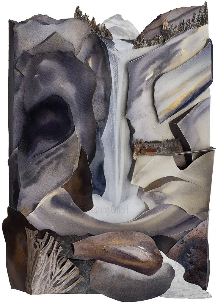 The Upper Fall of the Reichenbach - 80x60x9cm -