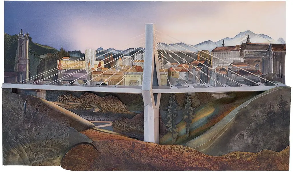 The Poya Bridge Fribourg - 60x80x6.