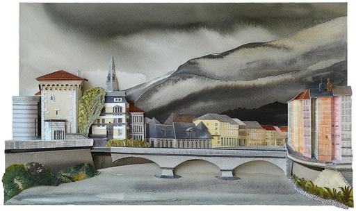 Storm Over Grenoble, The River Isere and the Old City